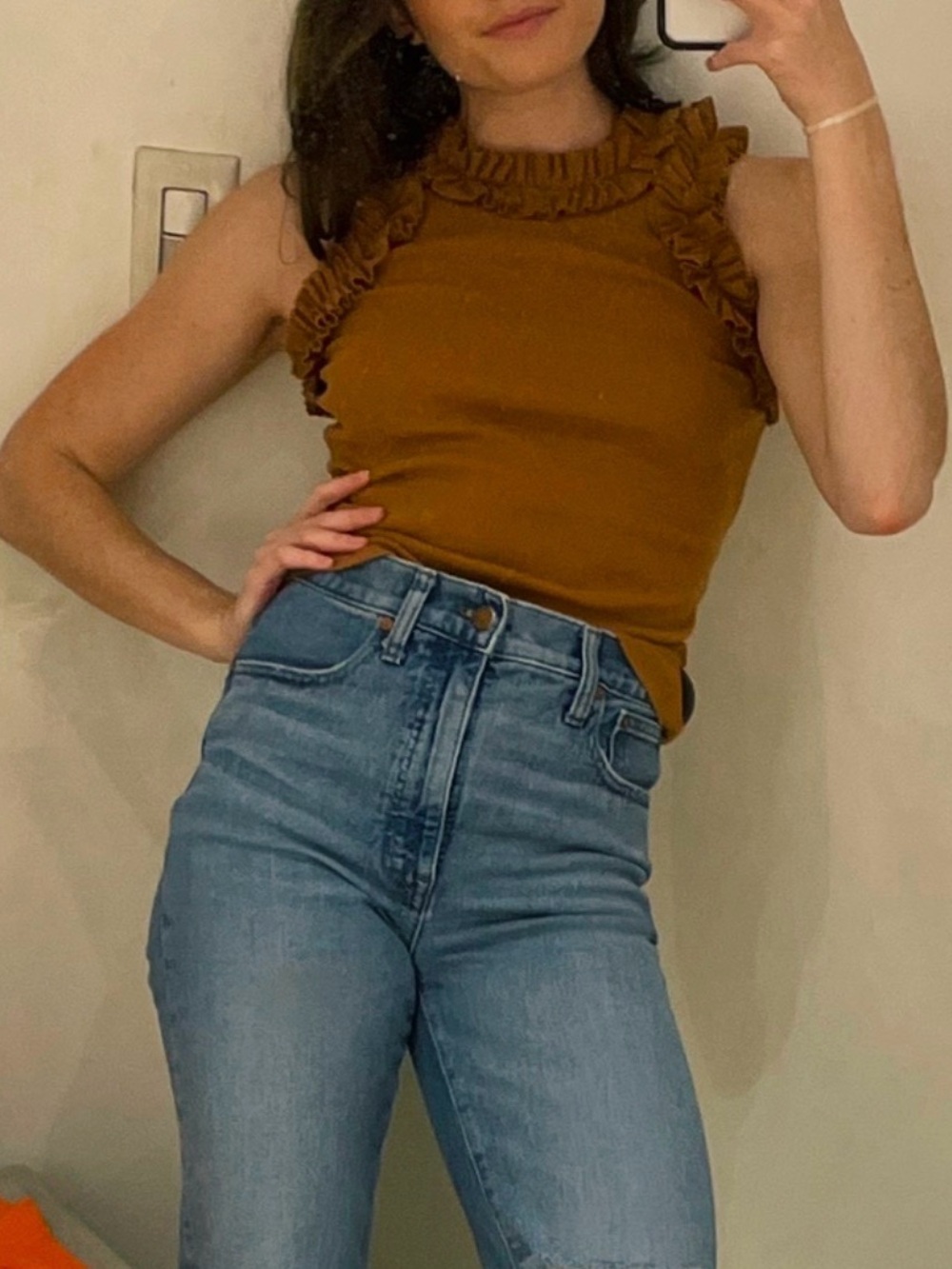 Anthropologie/Porridge Ruffled & Ribbed Tank - Picture 1 of 6